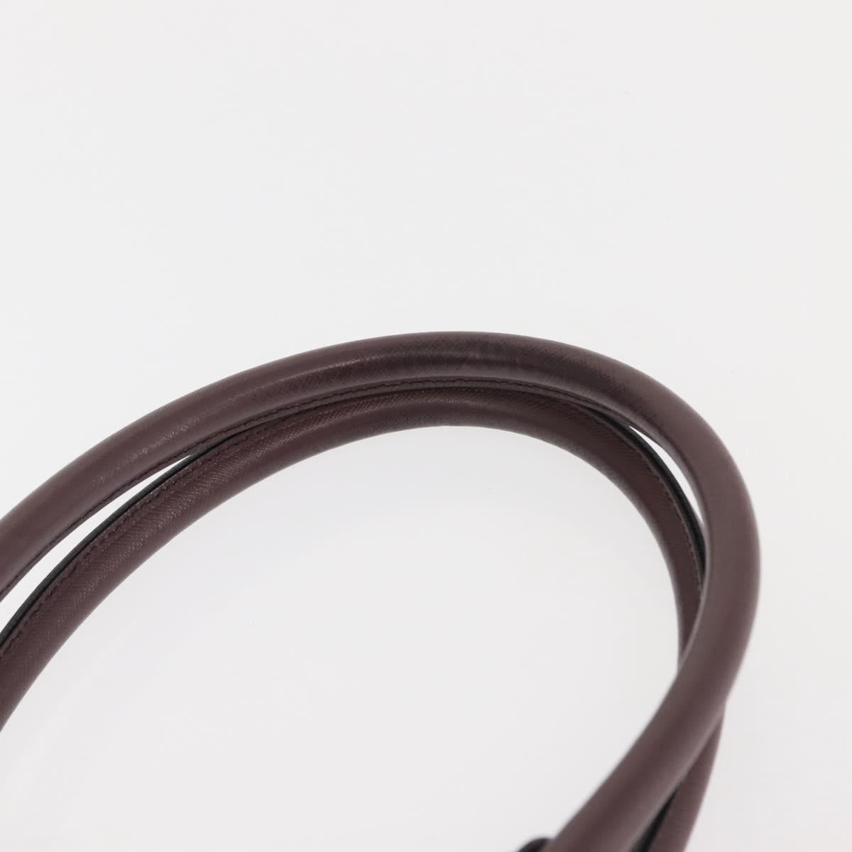 Salvatore Ferragamo Gancini Hand Bag Leather Purple Gold Auth 146846