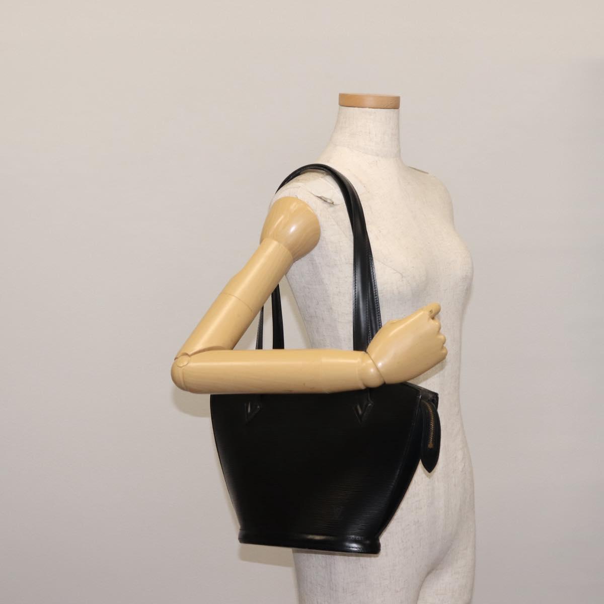 LOUIS VUITTON Epi Saint Jacques Powanie Long Bag Black M52332 LV Auth 146849