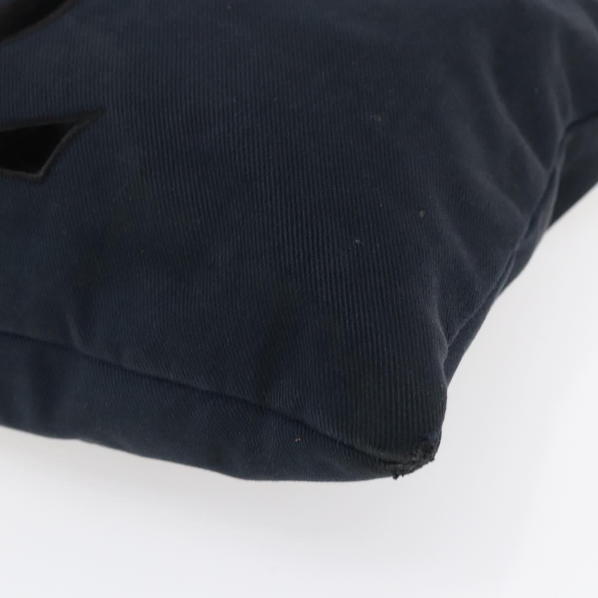 SAINT LAURENT Kahala Tote Bag Canvas Black Silver 121631 Auth 146863