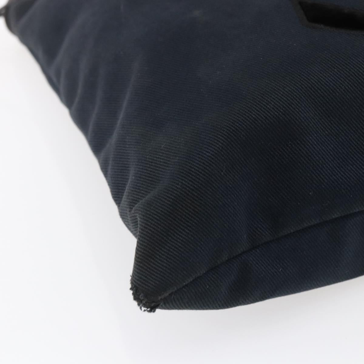 SAINT LAURENT Kahala Tote Bag Canvas Black Silver 121631 Auth 146863