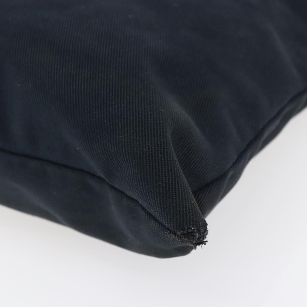 SAINT LAURENT Kahala Tote Bag Canvas Black Silver 121631 Auth 146863