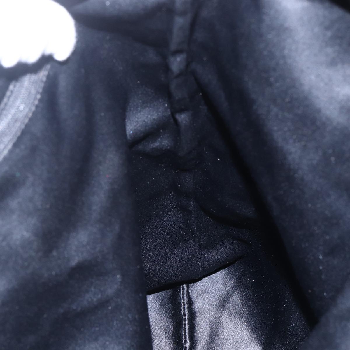 SAINT LAURENT Kahala Tote Bag Canvas Black Silver 121631 Auth 146863