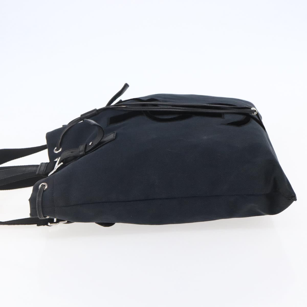 SAINT LAURENT Kahala Tote Bag Canvas Black Silver 121631 Auth 146863