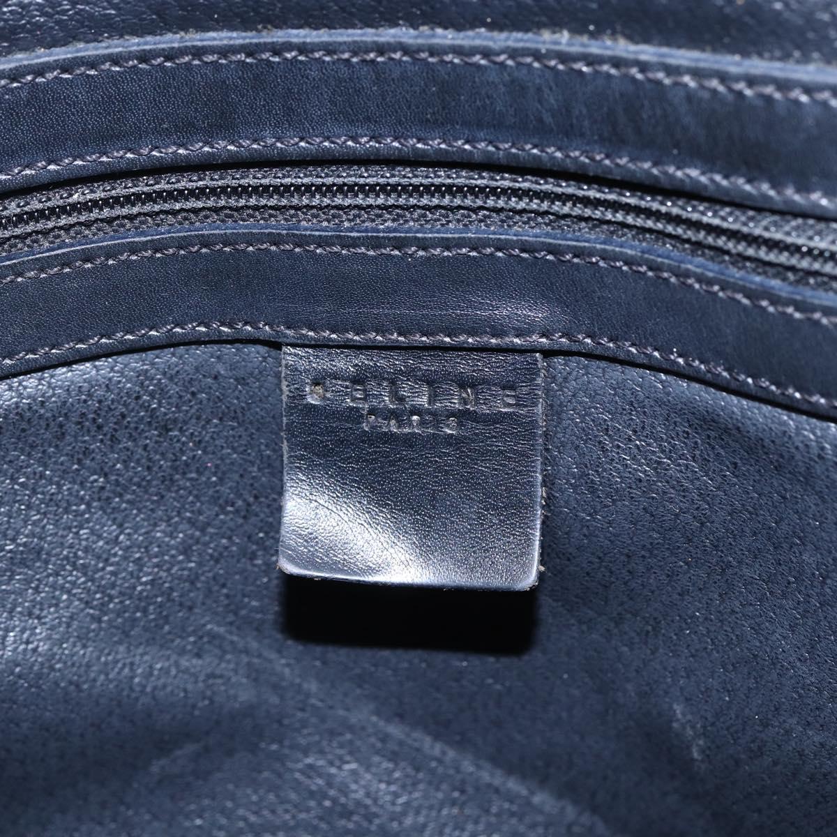 CELINE Macadam Canvas Tote Bag PVC Leather Black Gold Auth 146865