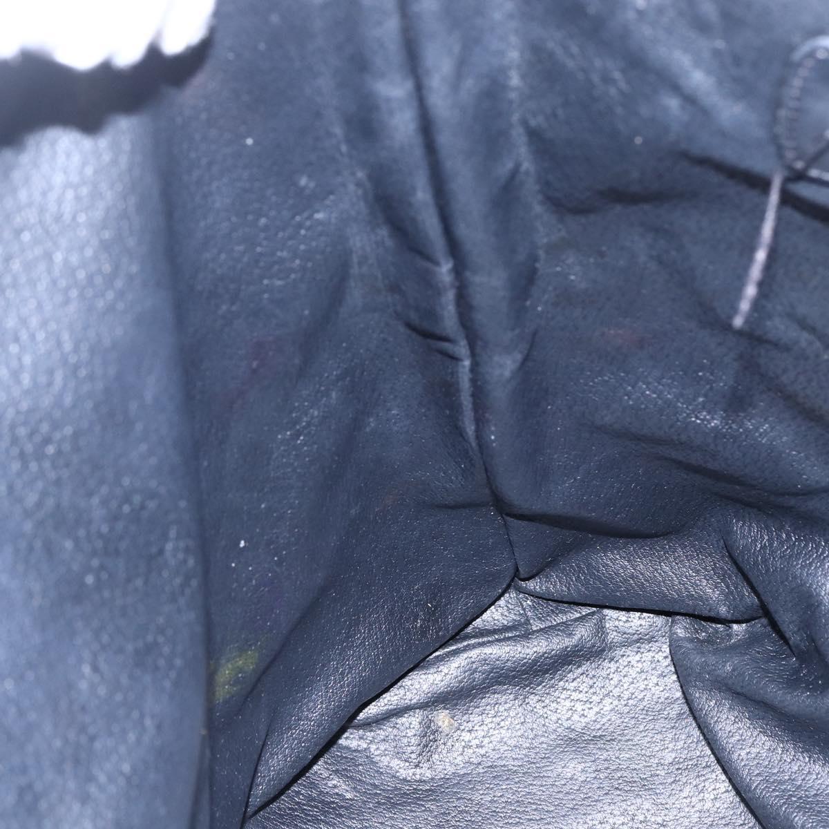 CELINE Macadam Canvas Tote Bag PVC Leather Black Gold Auth 146865