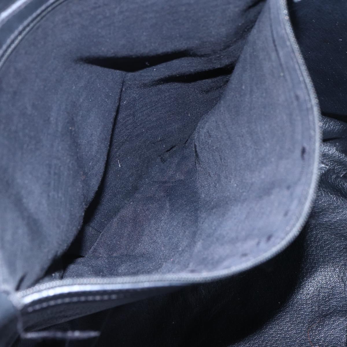 CELINE Macadam Canvas Tote Bag PVC Leather Black Gold Auth 146865