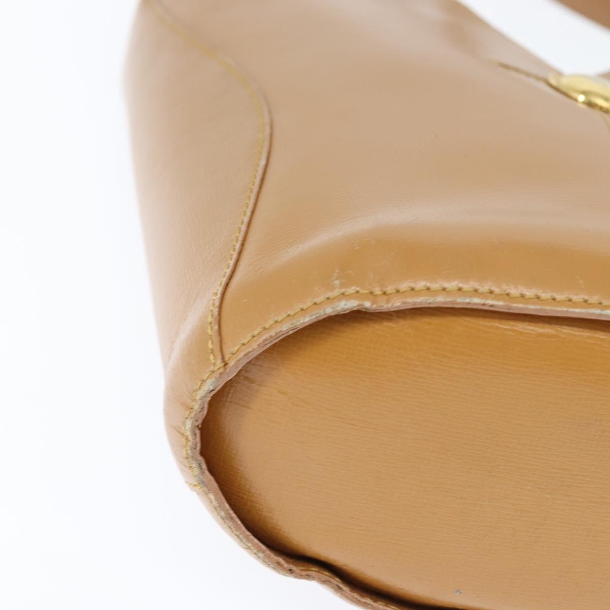 Christian Dior Shoulder Bag Leather Brown Gold Auth 146868