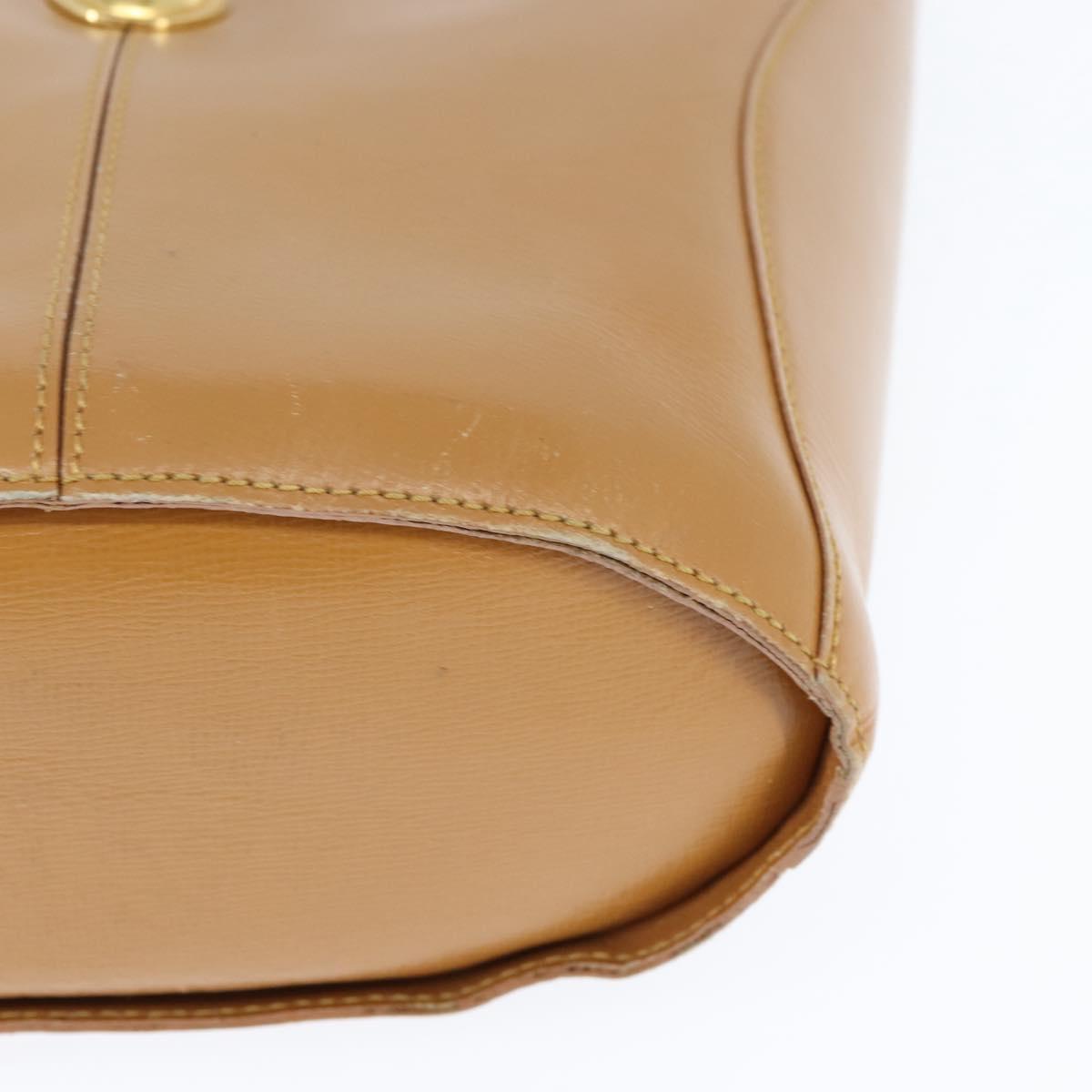 Christian Dior Shoulder Bag Leather Brown Gold Auth 146868