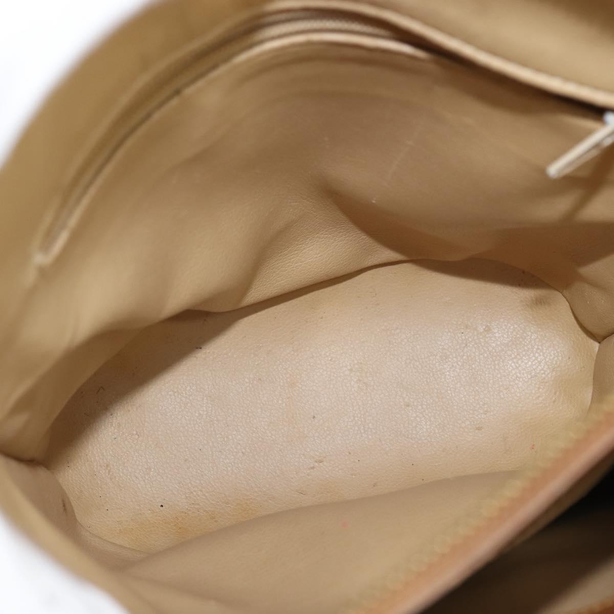 Christian Dior Shoulder Bag Leather Brown Gold Auth 146868