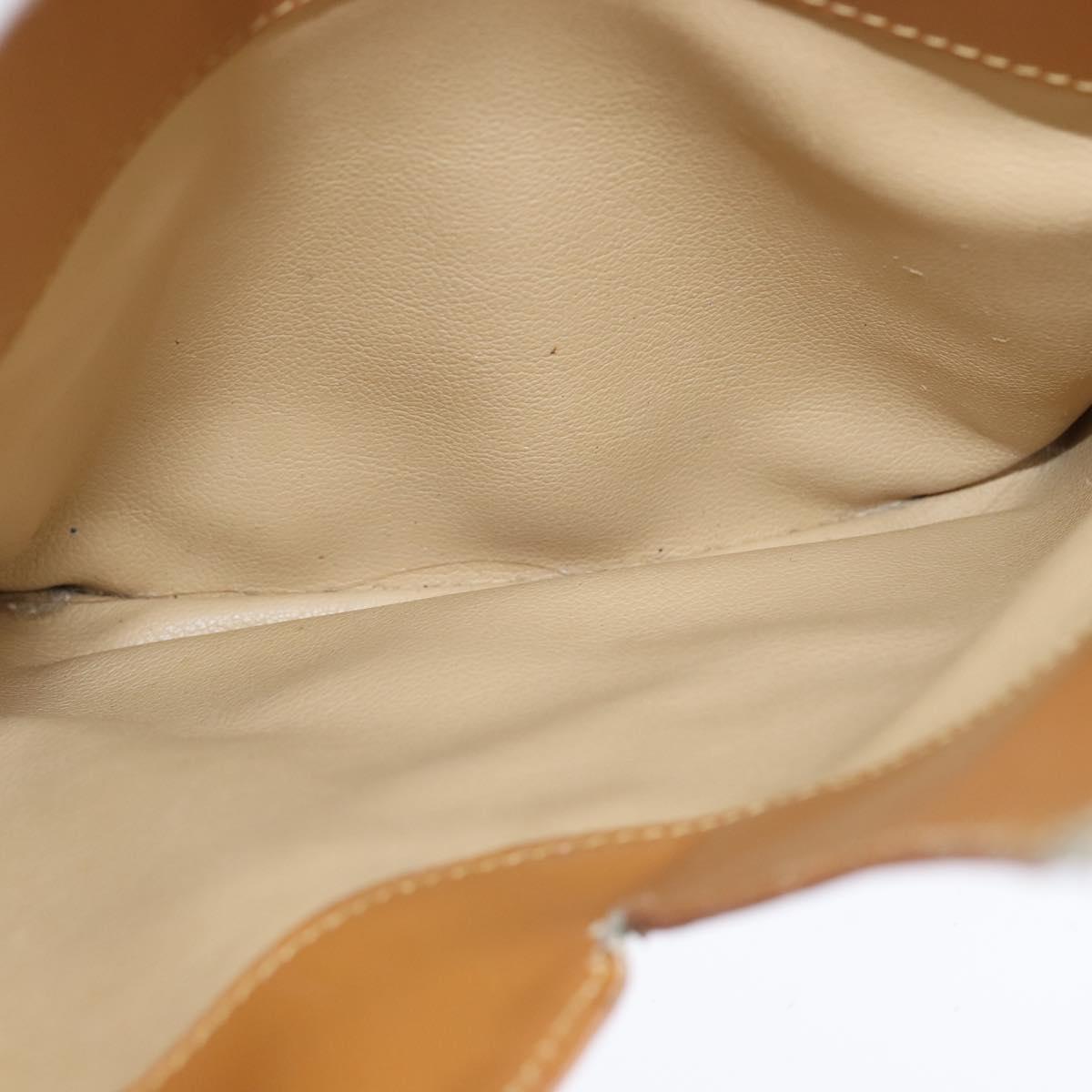 Christian Dior Shoulder Bag Leather Brown Gold Auth 146868