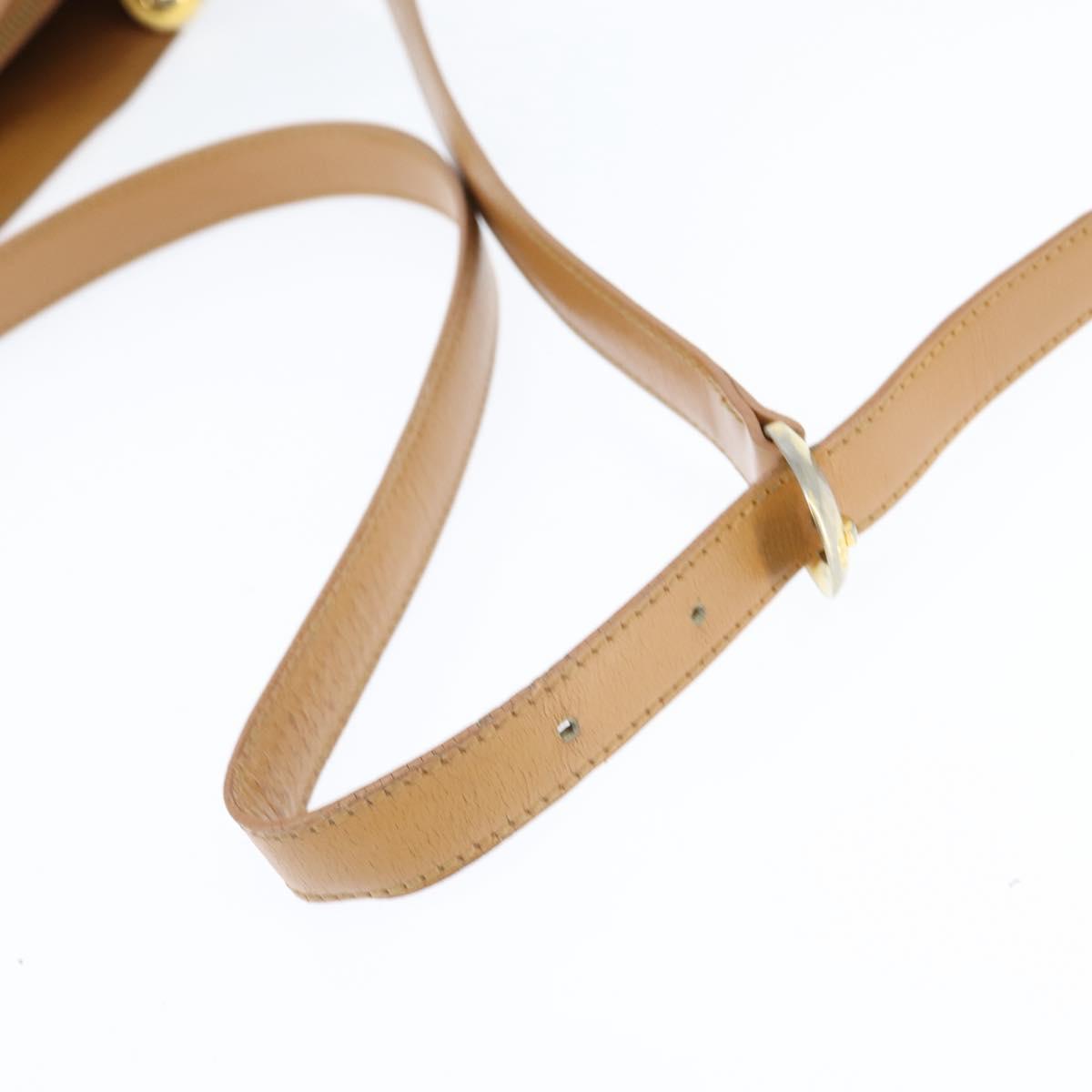 Christian Dior Shoulder Bag Leather Brown Gold Auth 146868