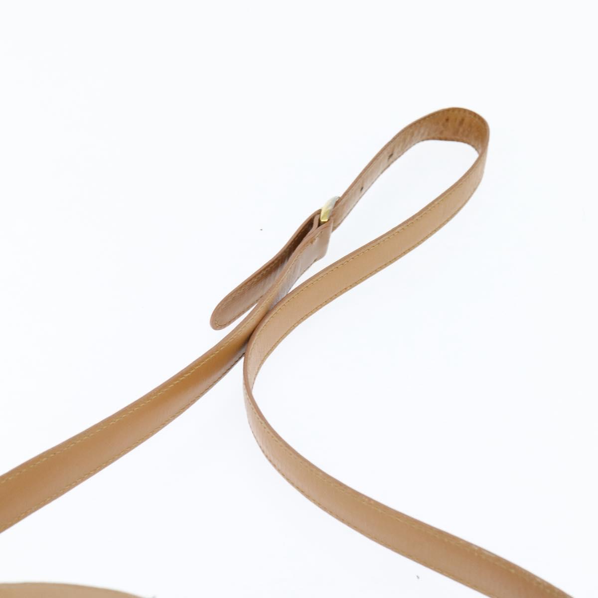 Christian Dior Shoulder Bag Leather Brown Gold Auth 146868