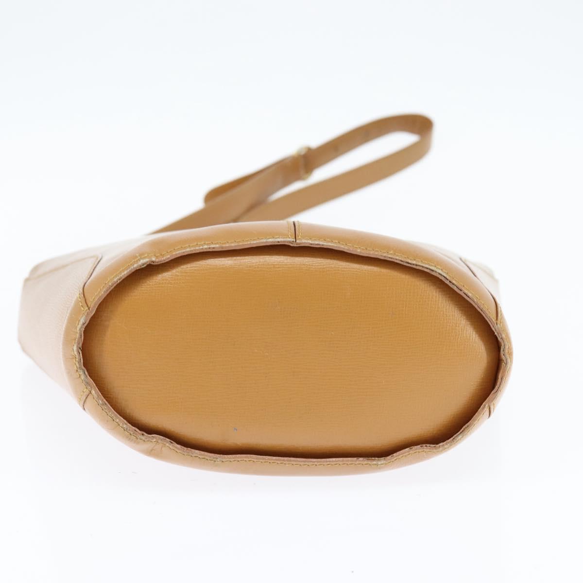 Christian Dior Shoulder Bag Leather Brown Gold Auth 146868