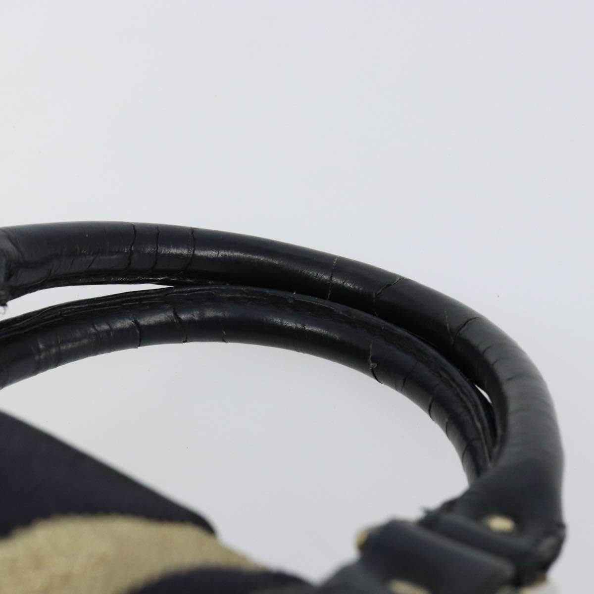 GUCCI Hand Bag Leather 2way Navy Gold 269876 Auth 146876