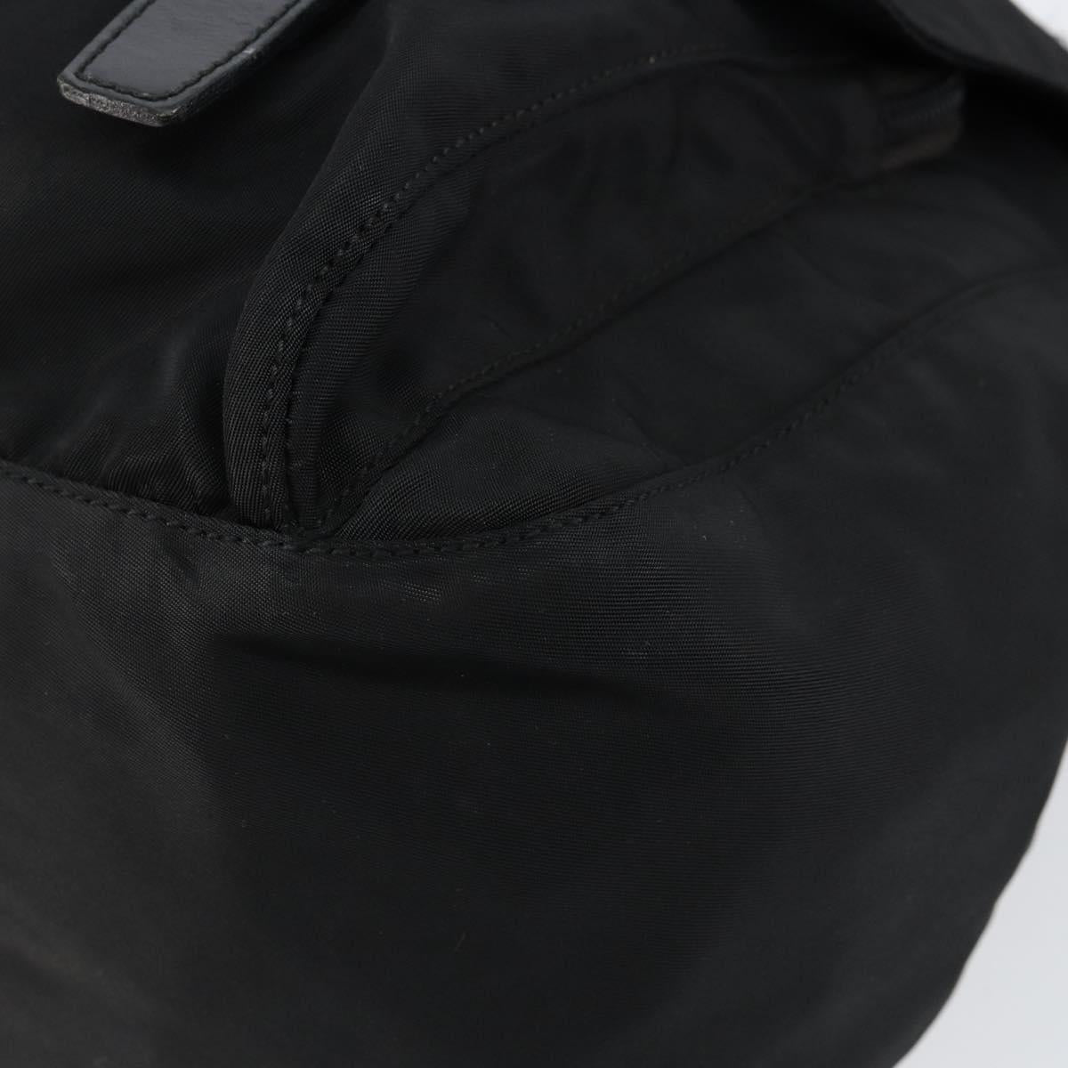 PRADA Shoulder Bag Nylon Black Silver Auth 146879