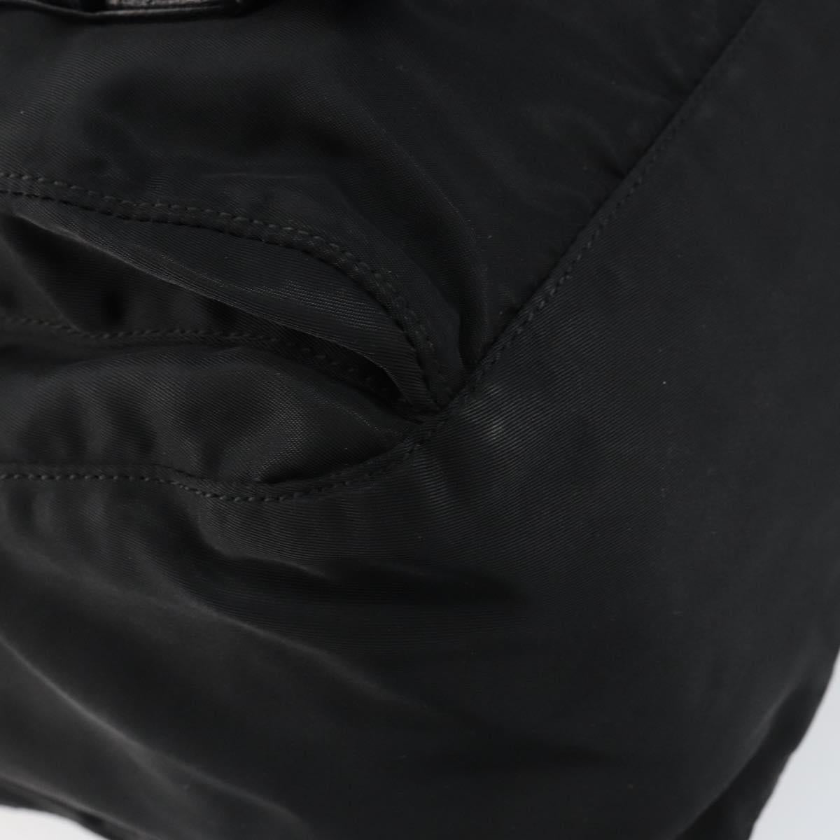 PRADA Shoulder Bag Nylon Black Silver Auth 146879