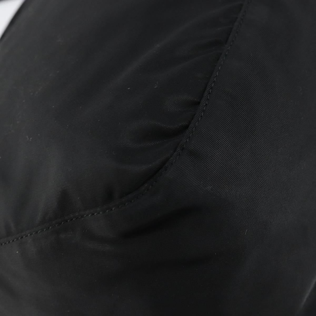 PRADA Shoulder Bag Nylon Black Silver Auth 146879