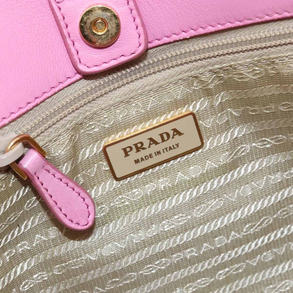 PRADA Hand Bag Nylon Pink Gold Auth 146881