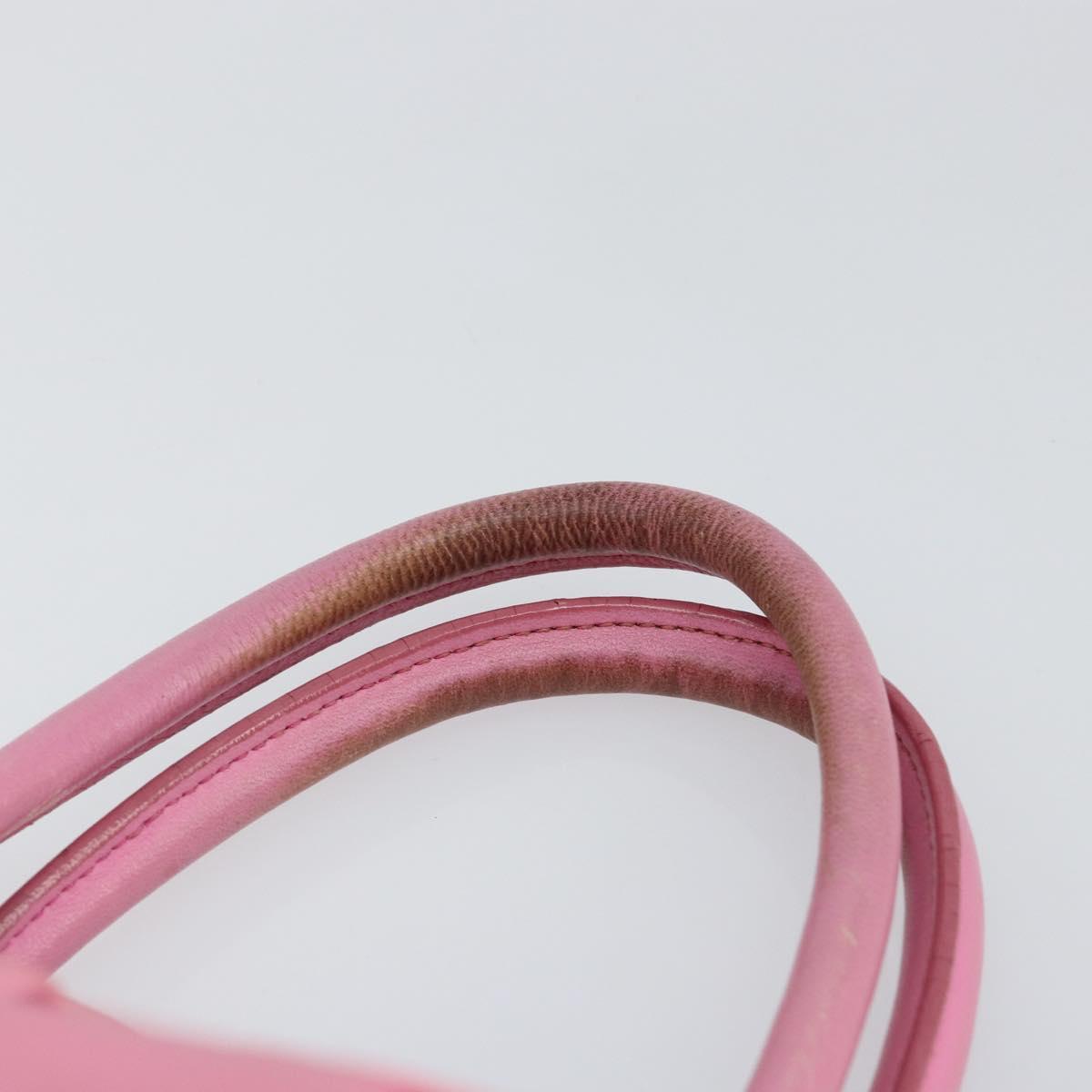 PRADA Hand Bag Nylon Pink Gold Auth 146881