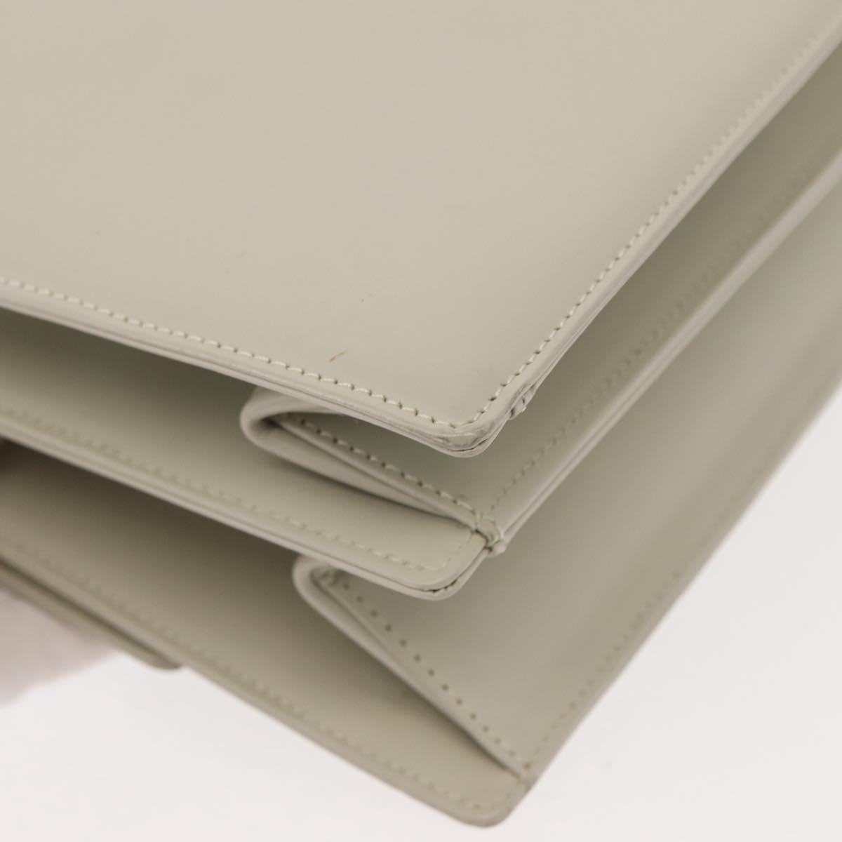 GIVENCHY Shoulder Bag Leather Gray Gold Auth 146883