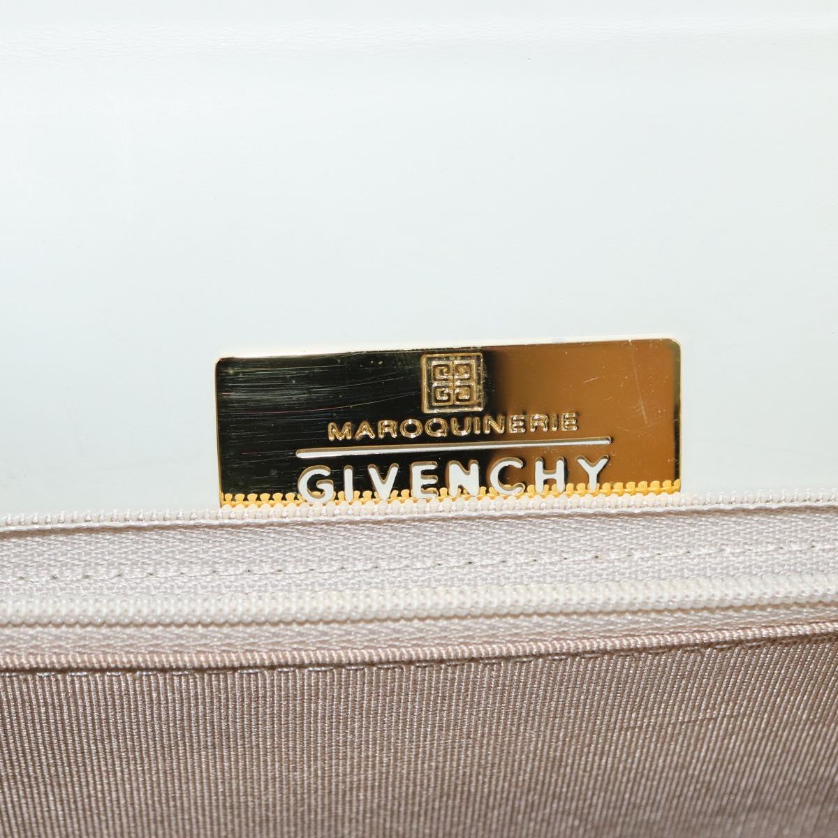 GIVENCHY Shoulder Bag Leather Gray Gold Auth 146883