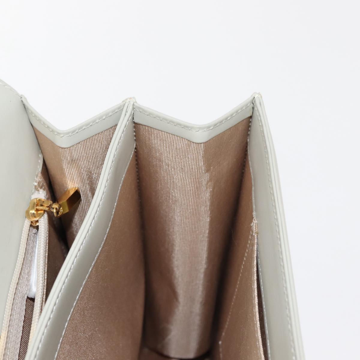 GIVENCHY Shoulder Bag Leather Gray Gold Auth 146883