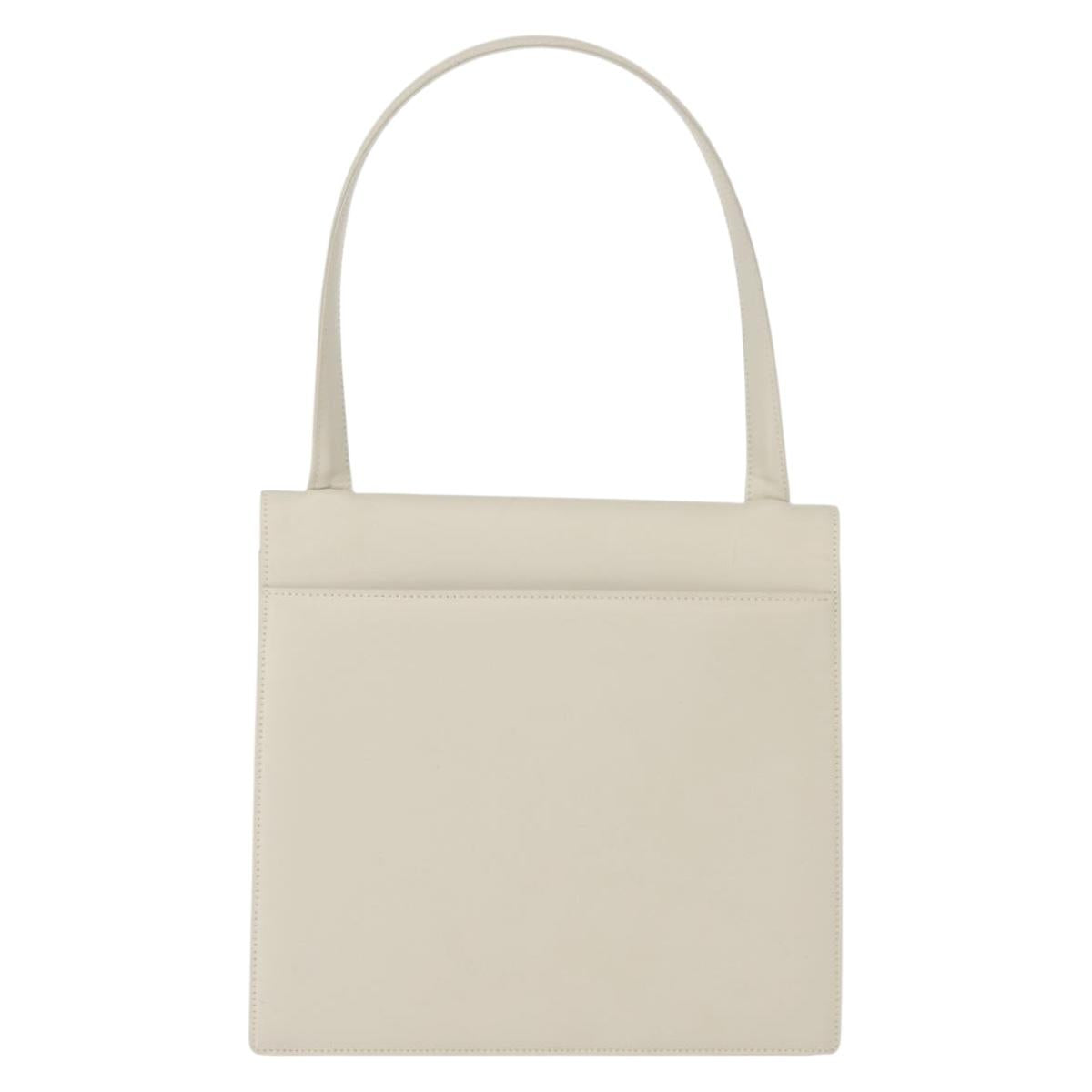 GIVENCHY Shoulder Bag Leather Gray Gold Auth 146883