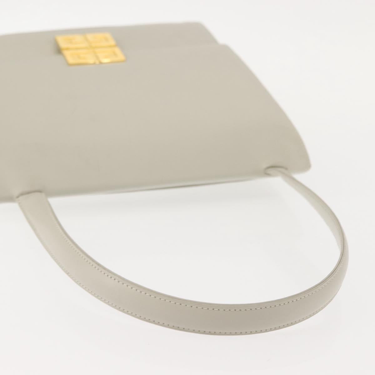 GIVENCHY Shoulder Bag Leather Gray Gold Auth 146883