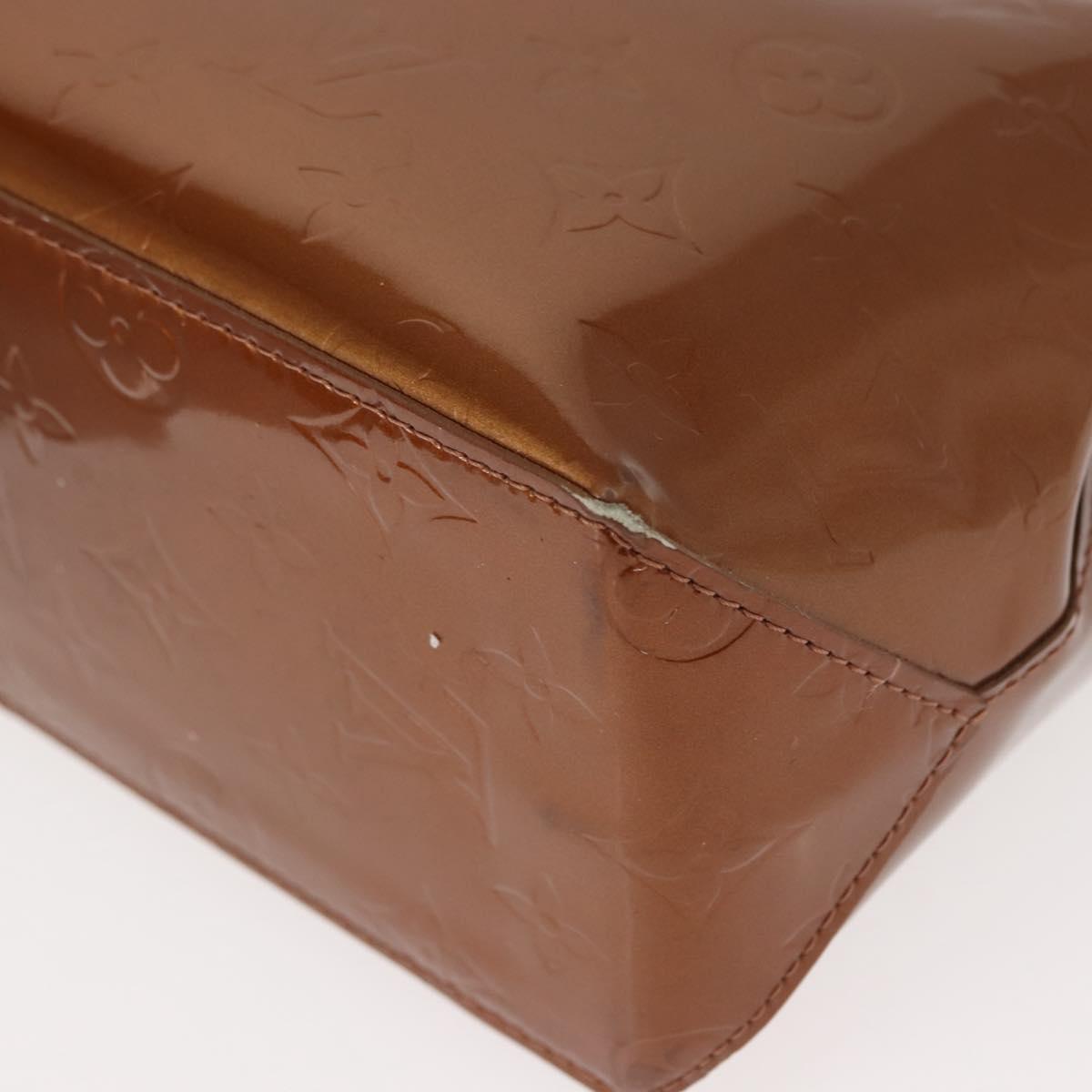 LOUIS VUITTON Monogram Vernis Reade PM Hand Bag Bronze M91146 LV Auth 146889