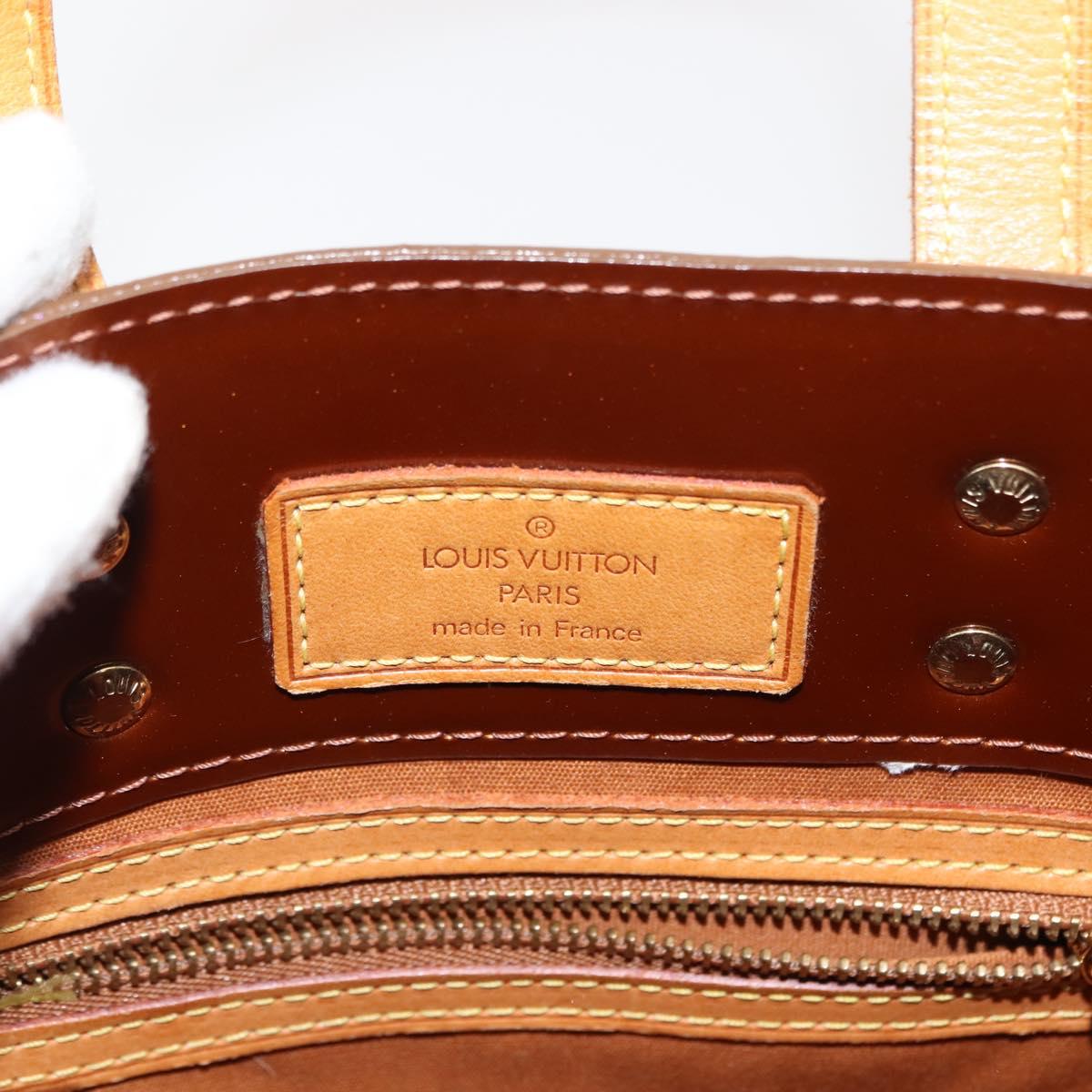 LOUIS VUITTON Monogram Vernis Reade PM Hand Bag Bronze M91146 LV Auth 146889