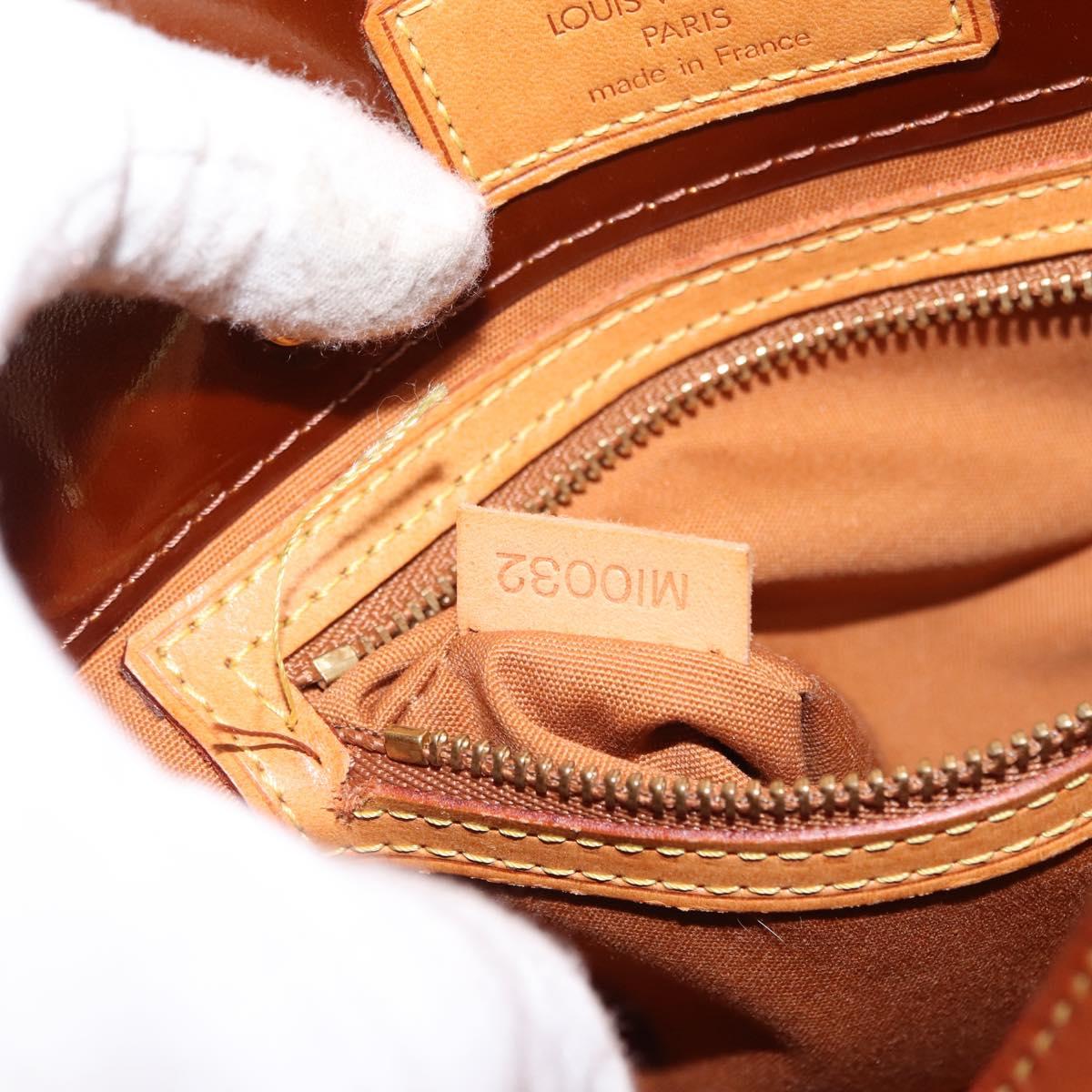 LOUIS VUITTON Monogram Vernis Reade PM Hand Bag Bronze M91146 LV Auth 146889