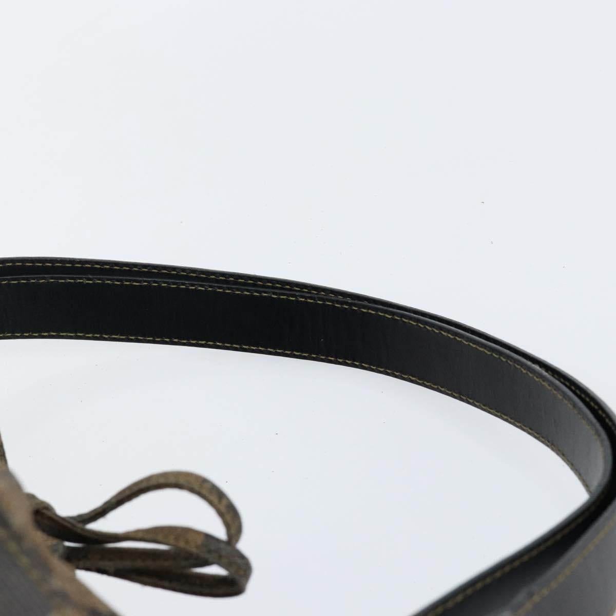 FENDI Pecan Canvas Shoulder Bag PVC Black Brown Auth 146897