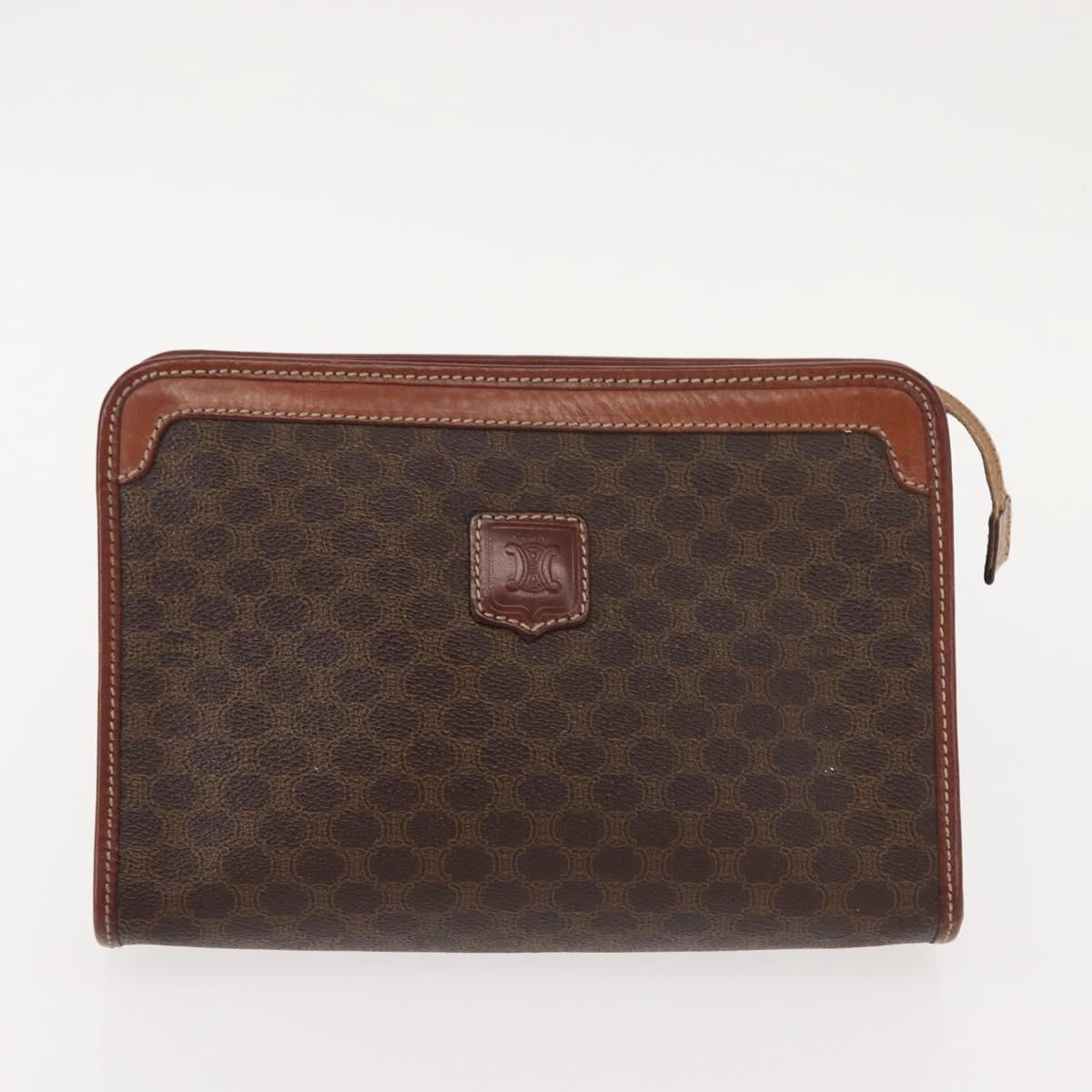 Christian Dior Celine Macadam Canvas Bag PVC Leather 2 Set Brown Navy Auth 146900