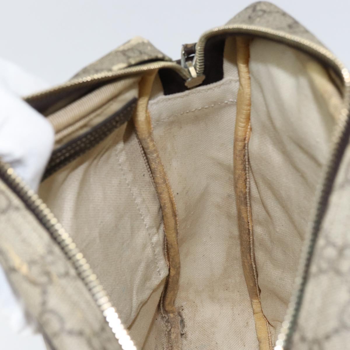 GUCCI GG Supreme Shoulder Bag PVC Brown Gold 201448 Auth 146911