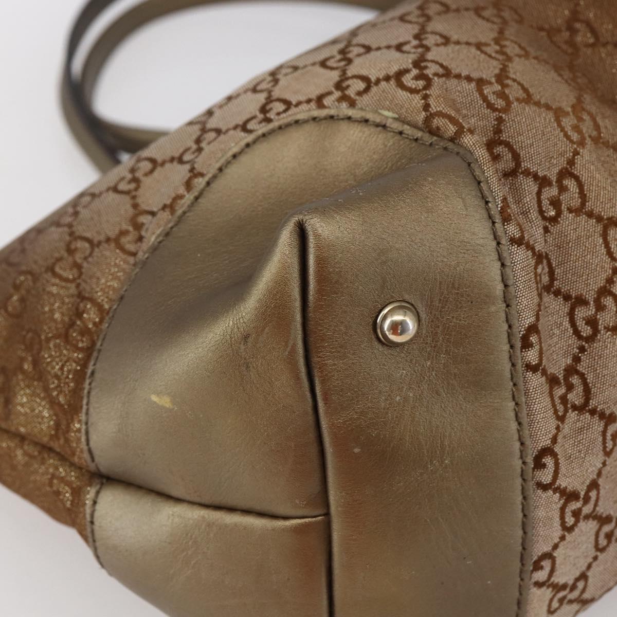 GUCCI GG Canvas Heart Bit Tote Bag Beige Gold 269956 Auth 146912