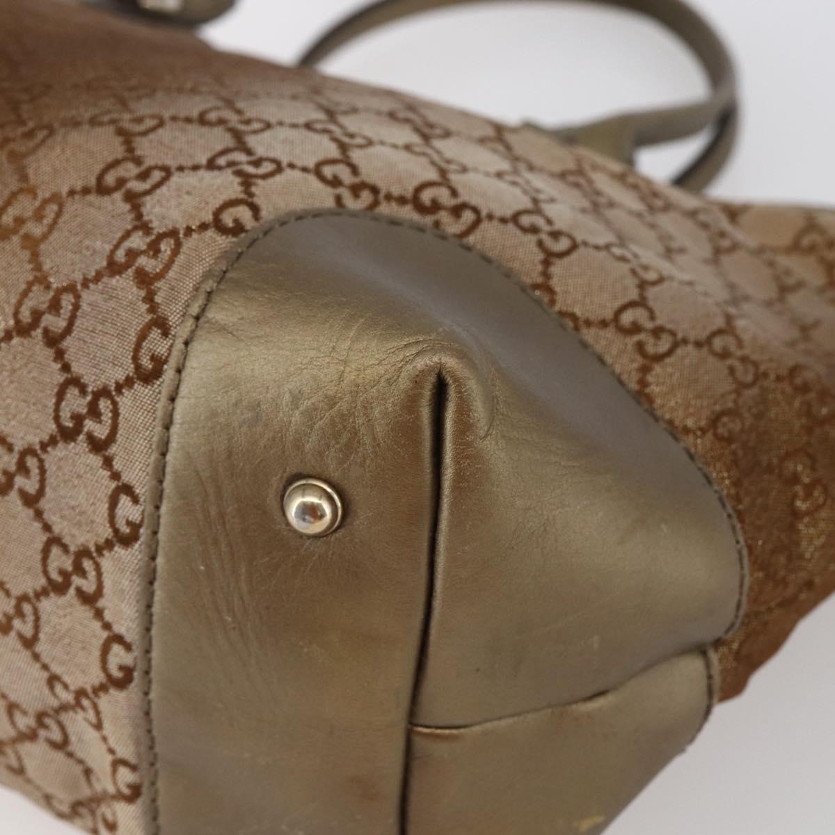 GUCCI GG Canvas Heart Bit Tote Bag Beige Gold 269956 Auth 146912