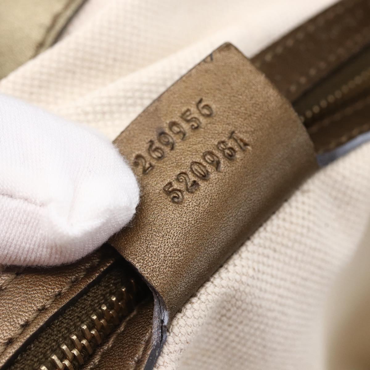 GUCCI GG Canvas Heart Bit Tote Bag Beige Gold 269956 Auth 146912