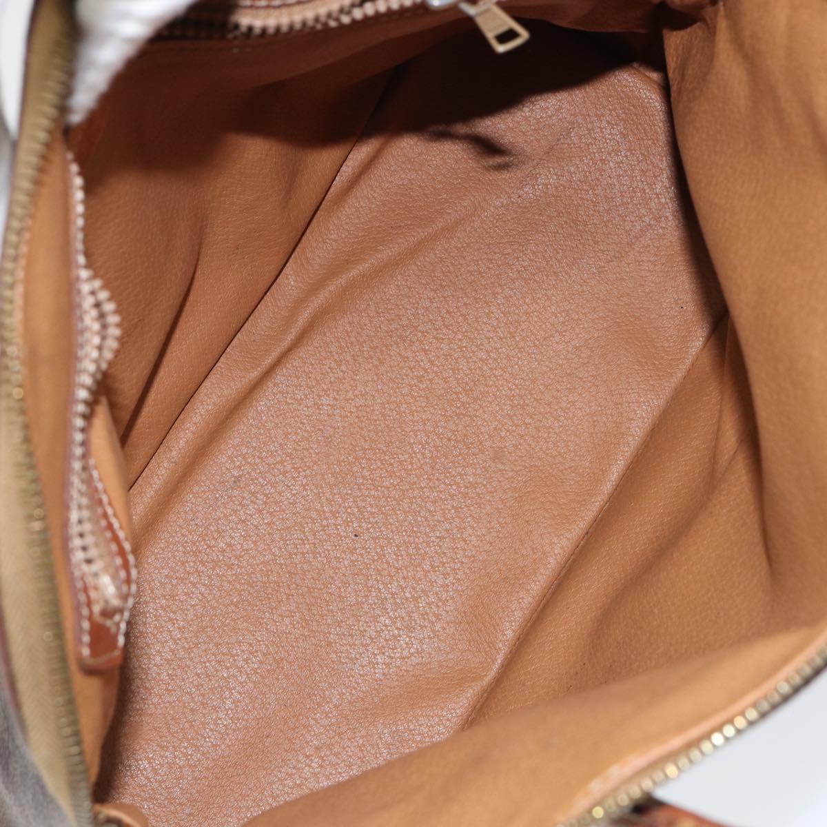 CELINE Macadam Canvas Hand Bag PVC Leather Brown Gold Auth 146916