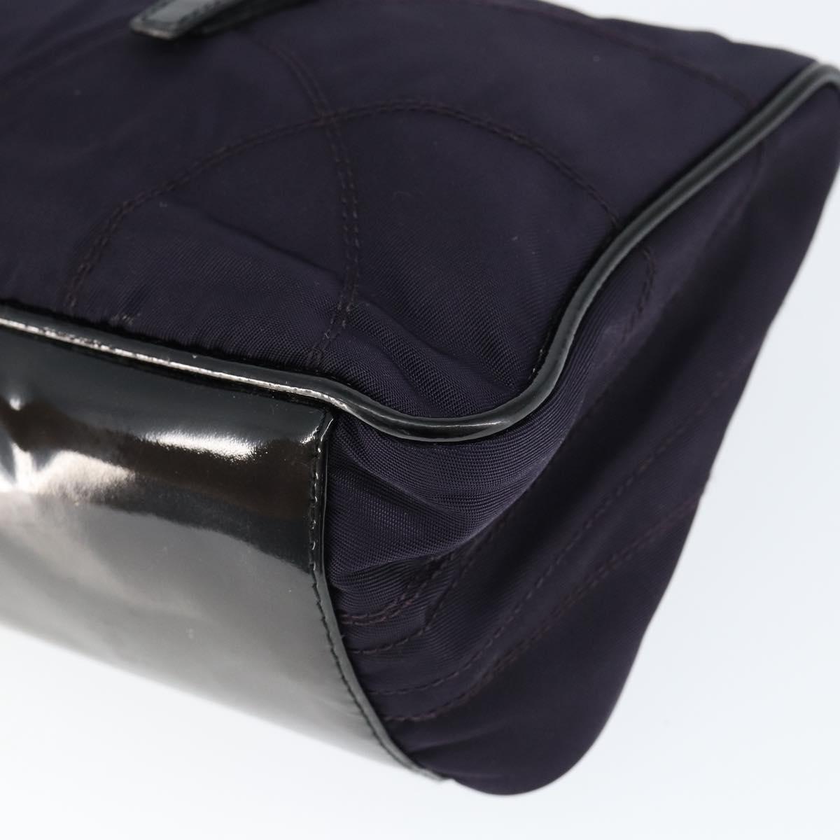 PRADA Hand Bag Nylon Purple Silver Auth 146924