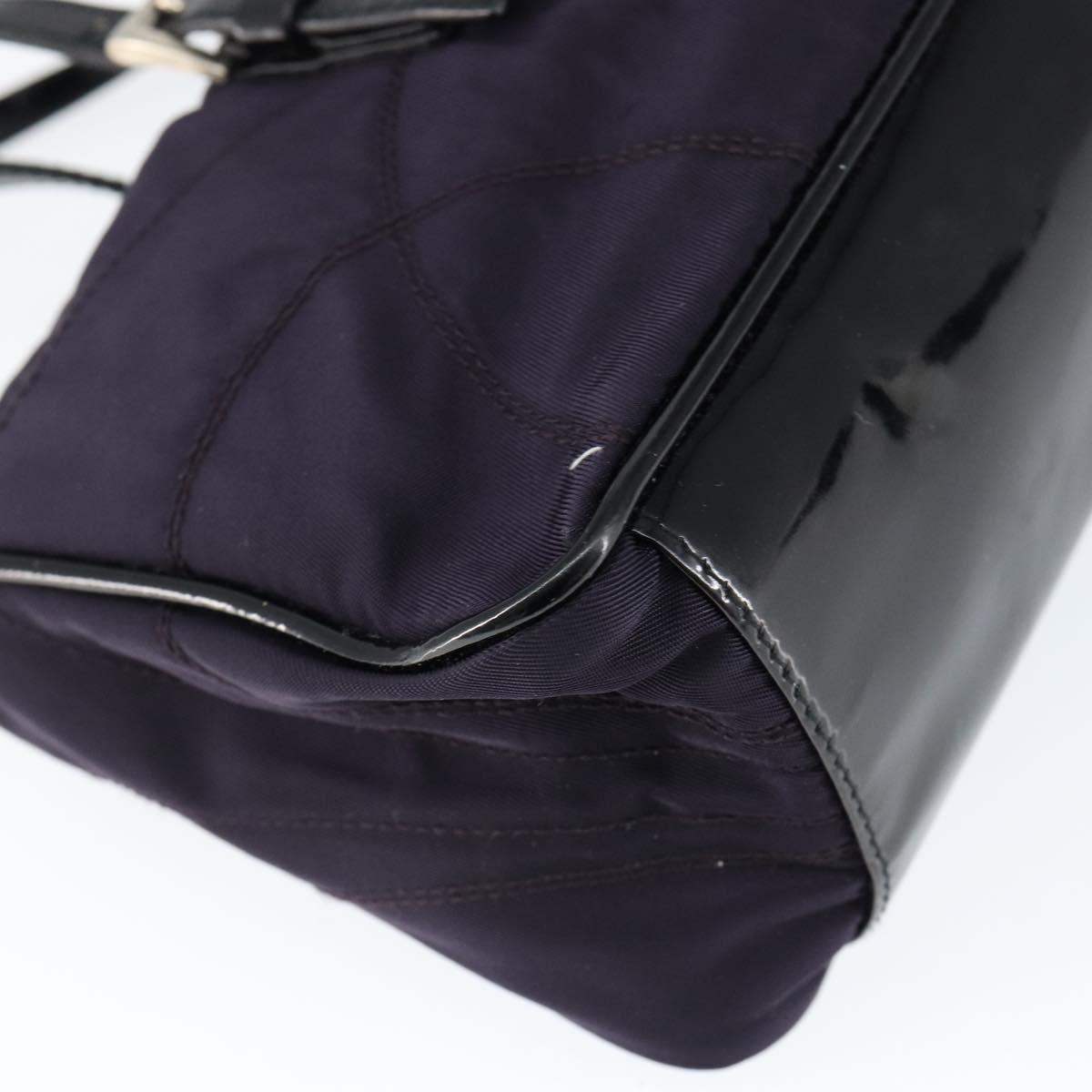 PRADA Hand Bag Nylon Purple Silver Auth 146924