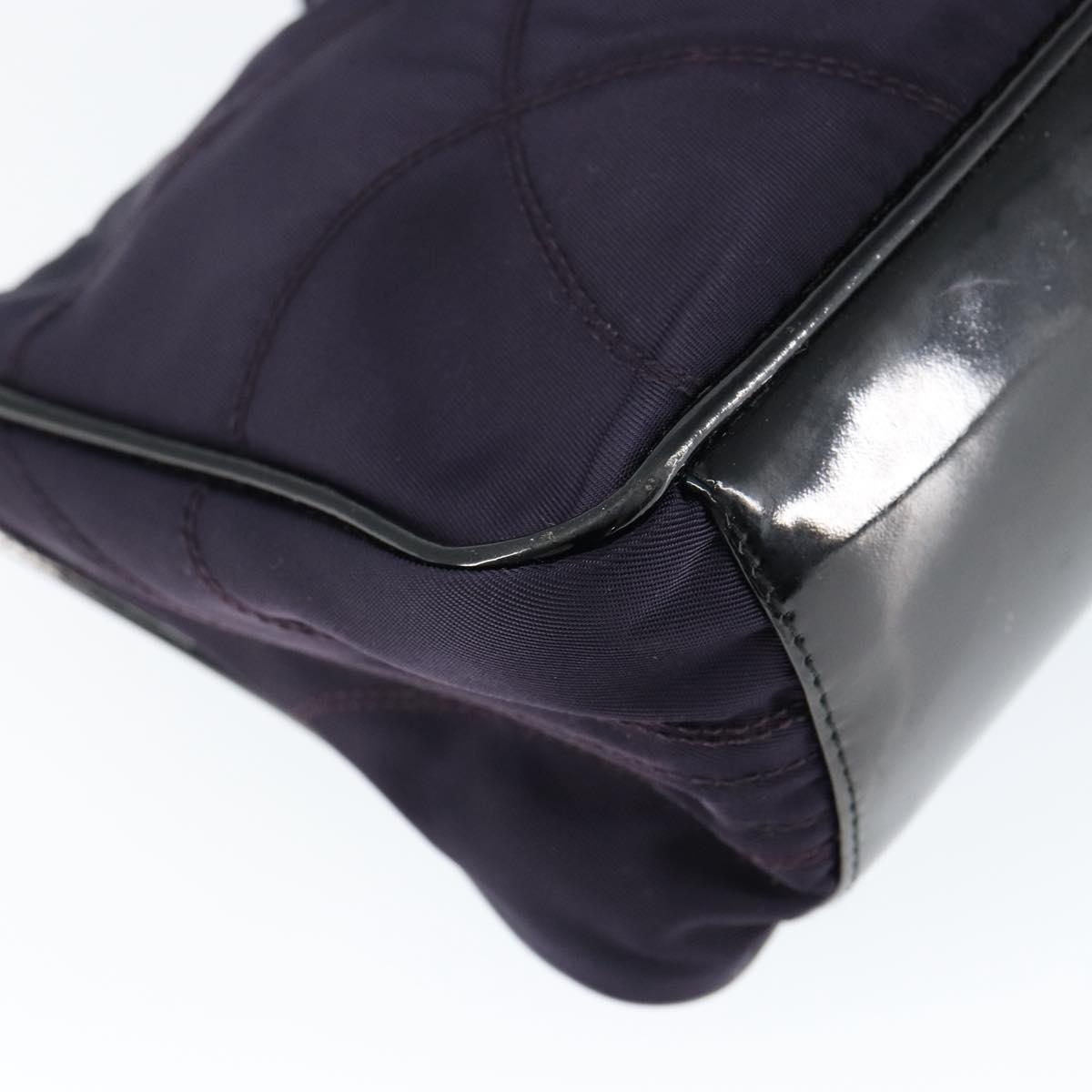 PRADA Hand Bag Nylon Purple Silver Auth 146924