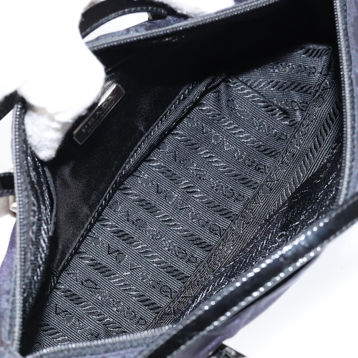 PRADA Hand Bag Nylon Purple Silver Auth 146924