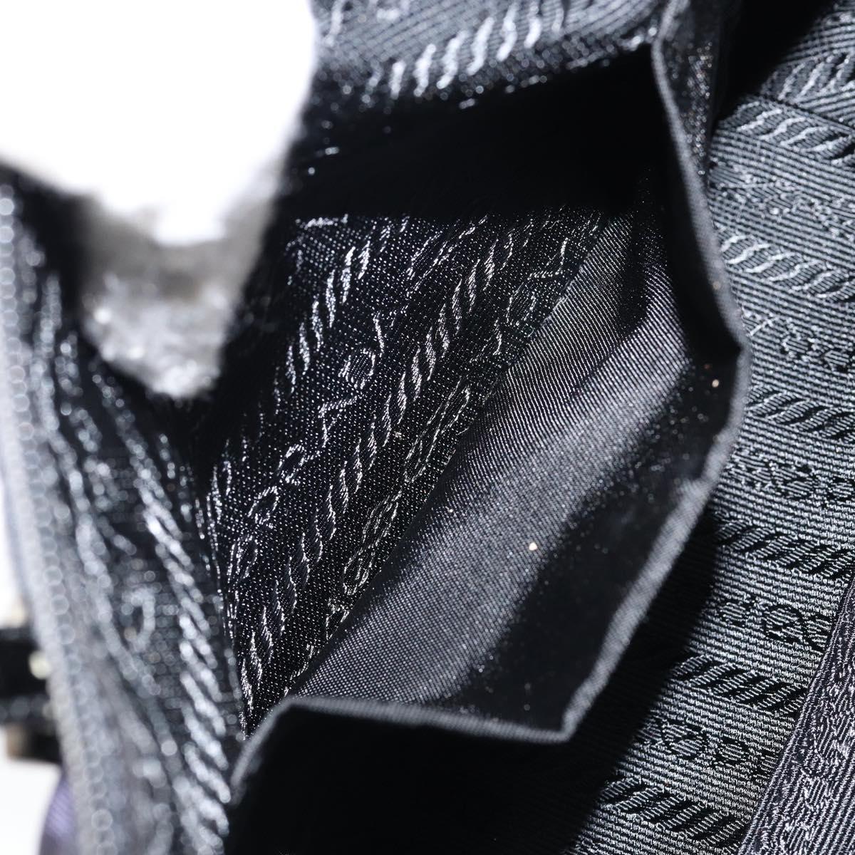 PRADA Hand Bag Nylon Purple Silver Auth 146924