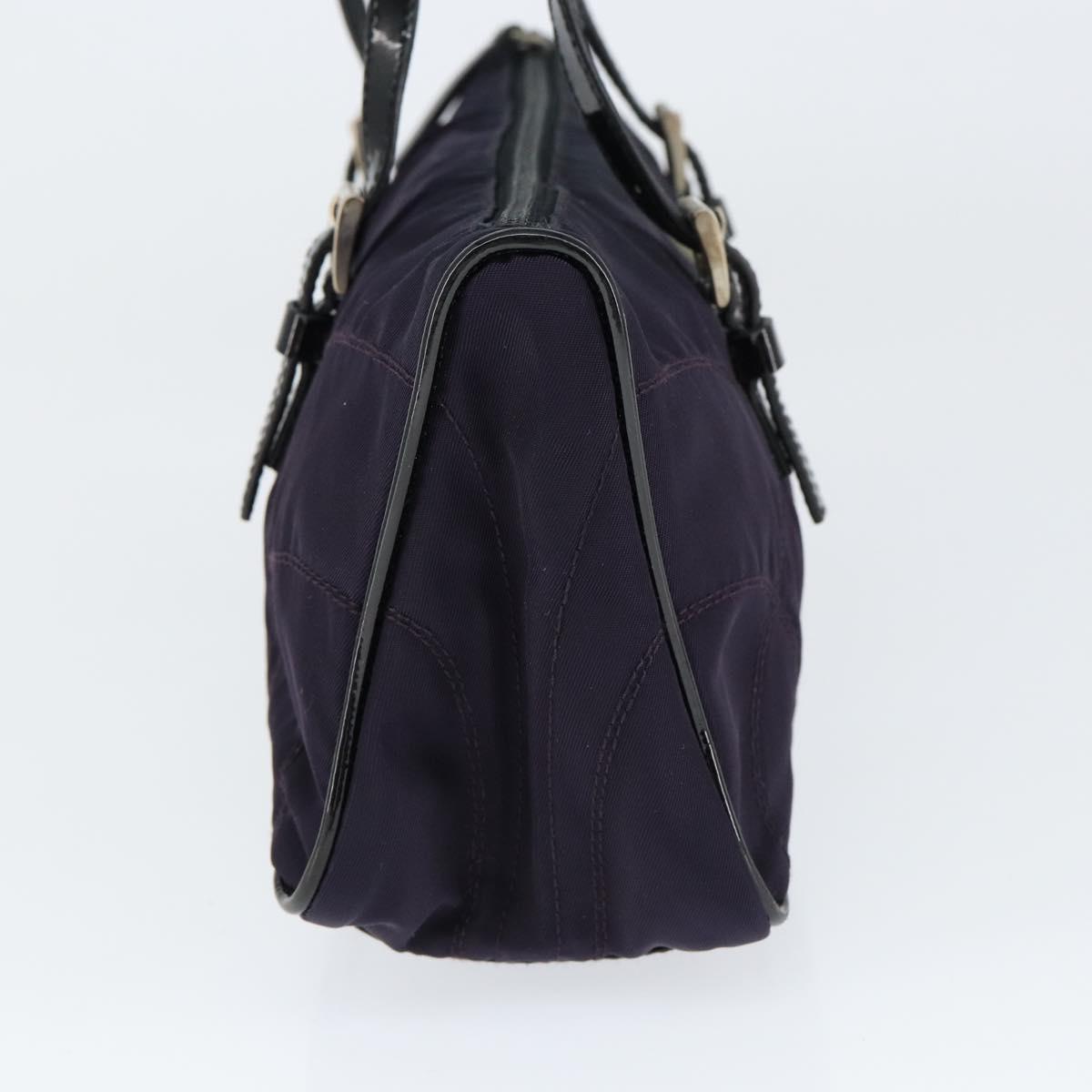 PRADA Hand Bag Nylon Purple Silver Auth 146924