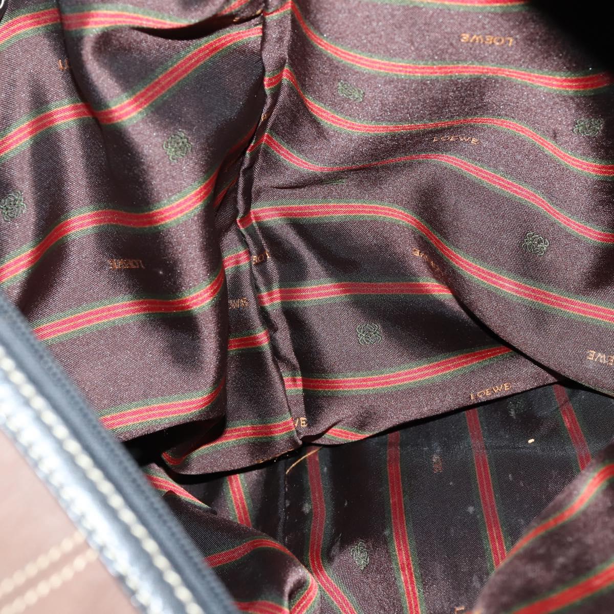 LOEWE Velazquez Boston Bag Leather Brown Gold Auth 146927