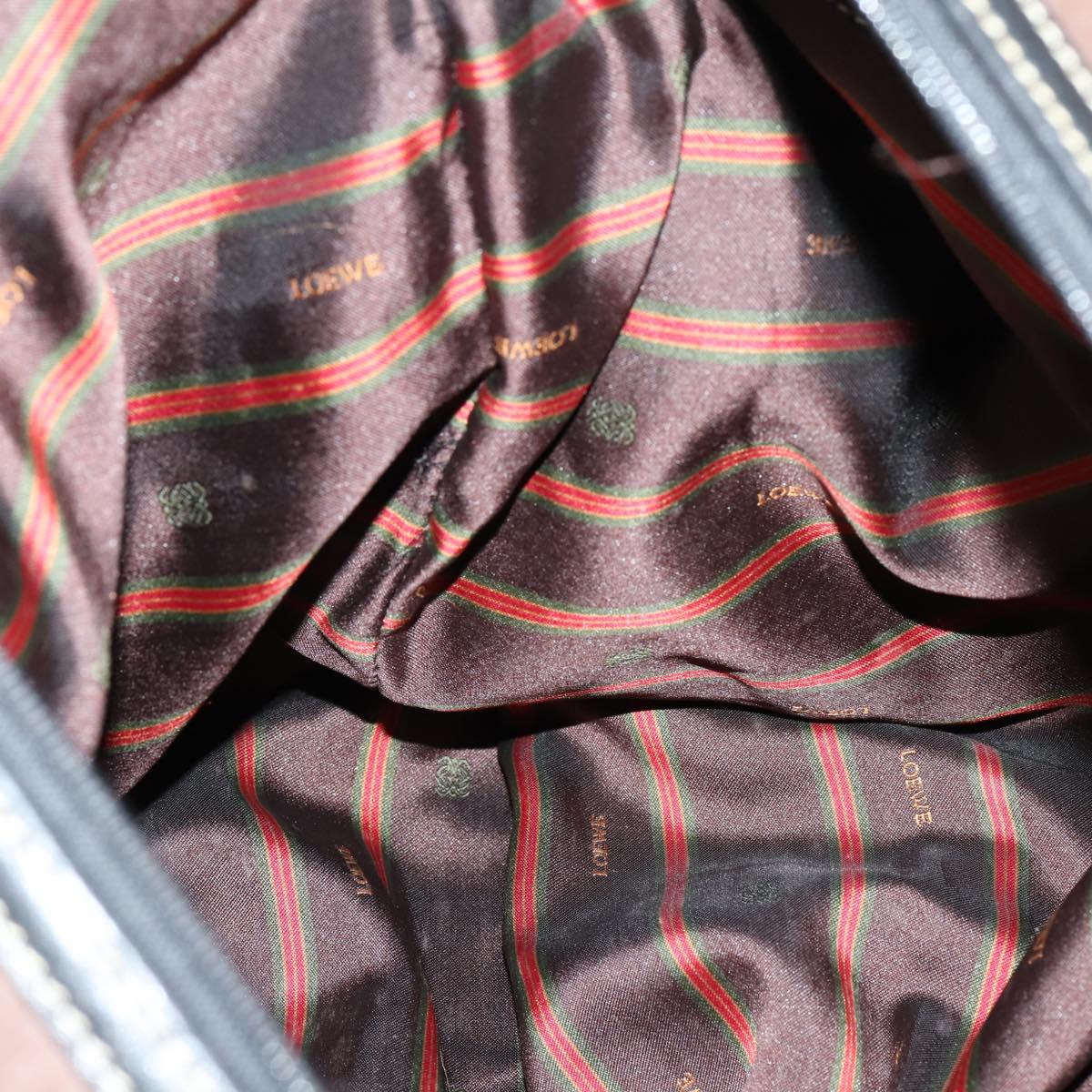 LOEWE Velazquez Boston Bag Leather Brown Gold Auth 146927