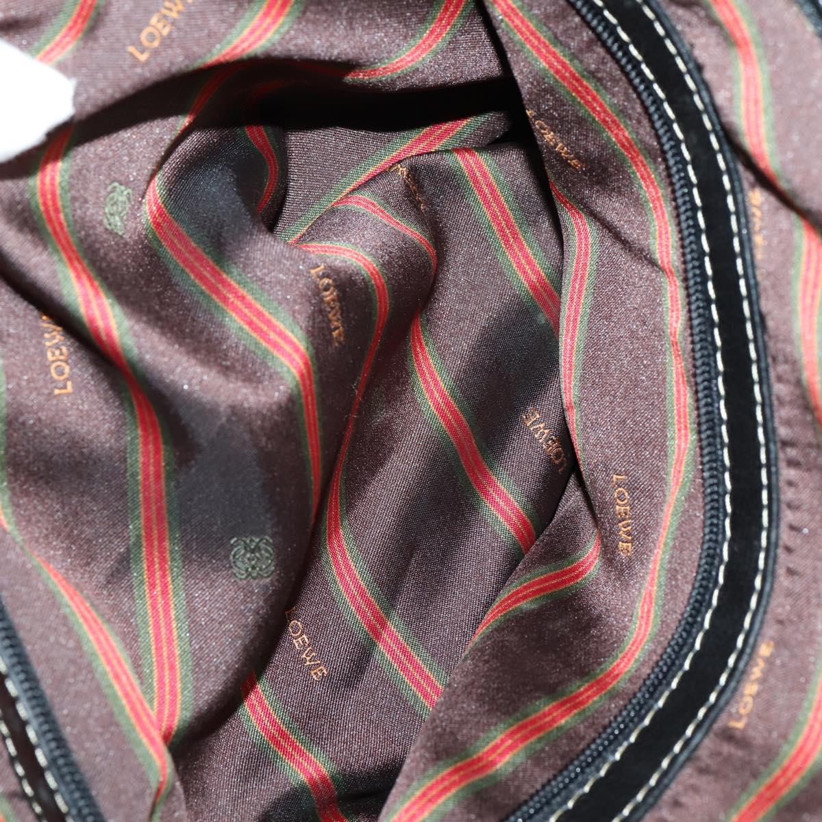 LOEWE Velazquez Boston Bag Leather Brown Gold Auth 146927