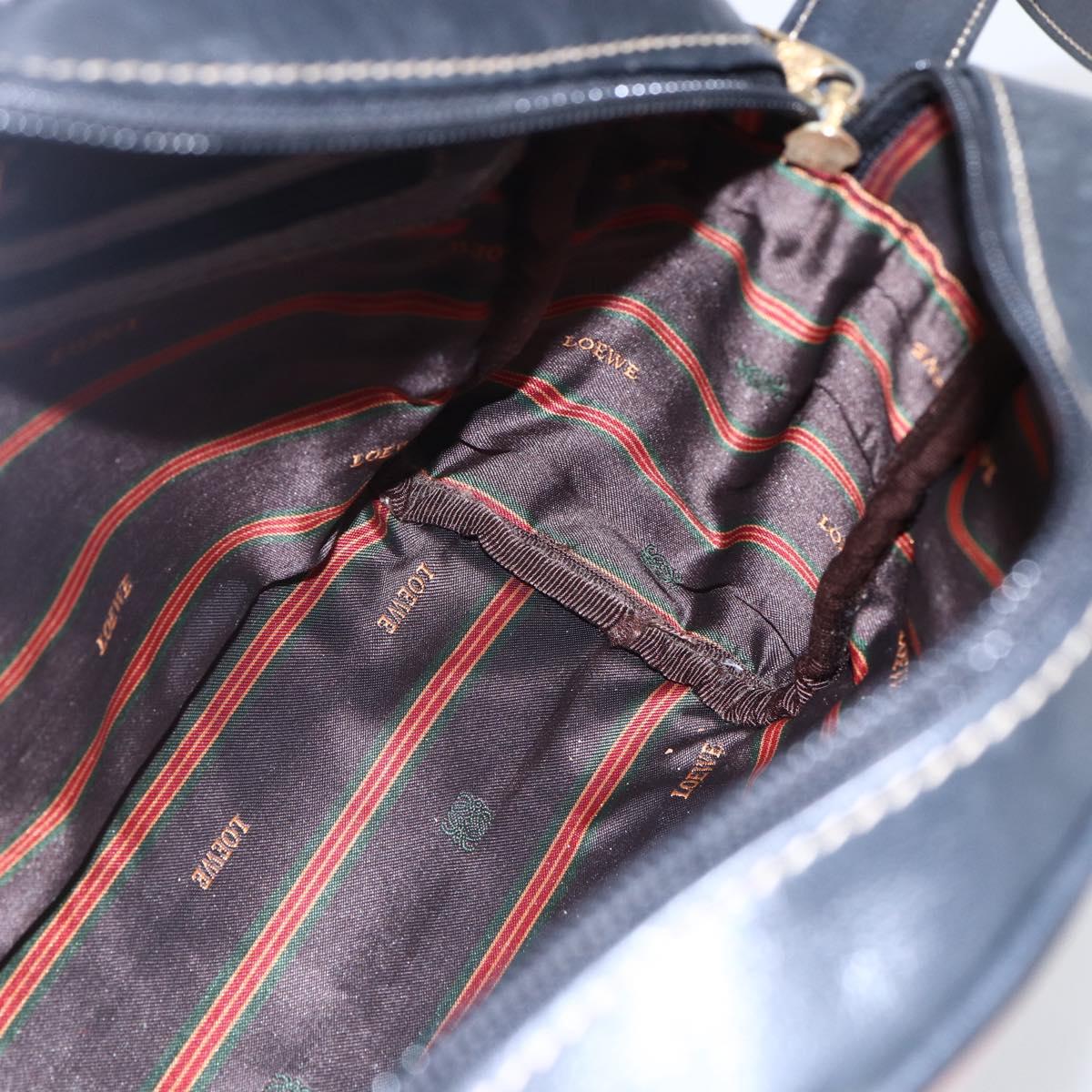 LOEWE Velazquez Shoulder Bag Leather Brown Gold Auth 146928