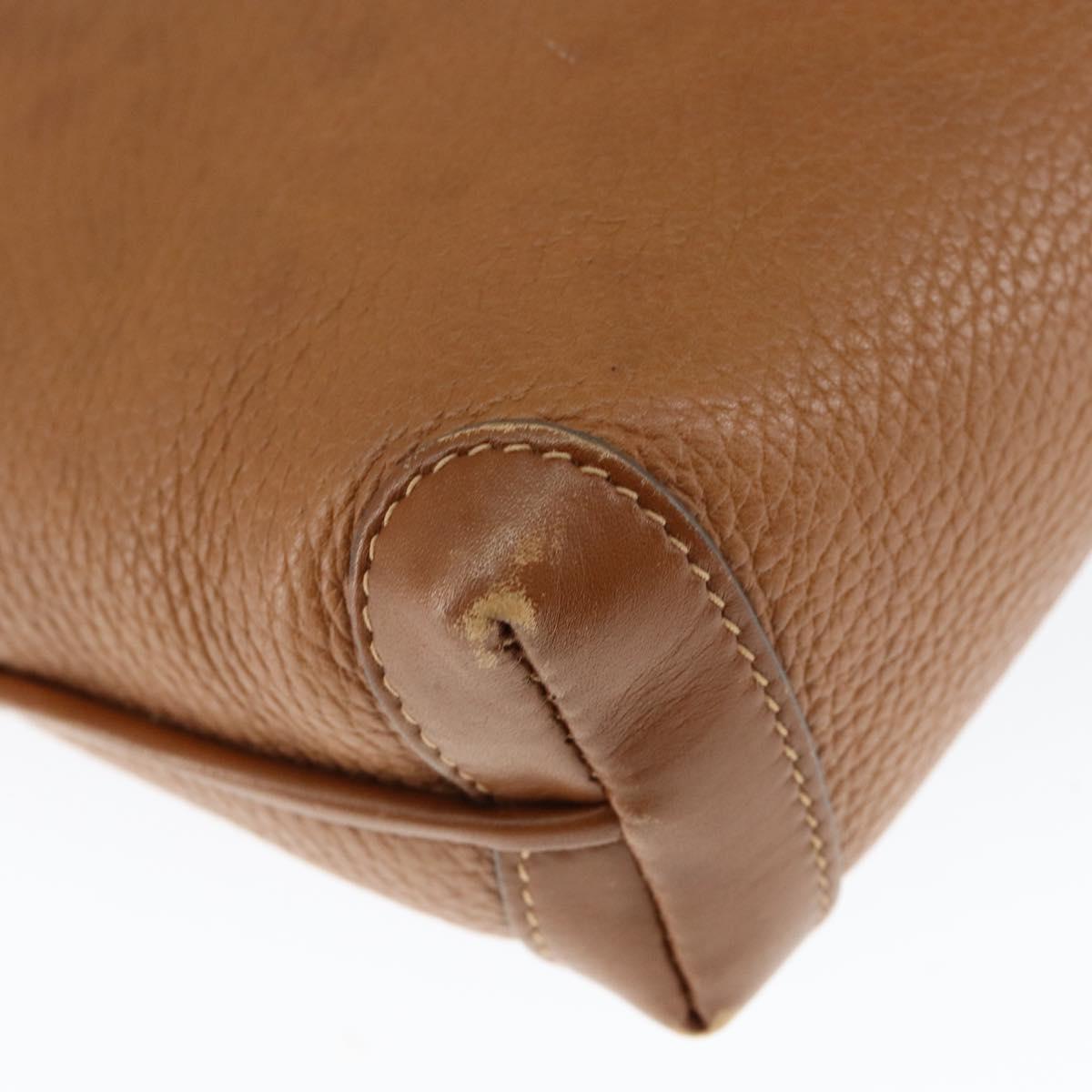 GUCCI Shoulder Bag Leather Brown Gold 007 115 4916 Auth 146929