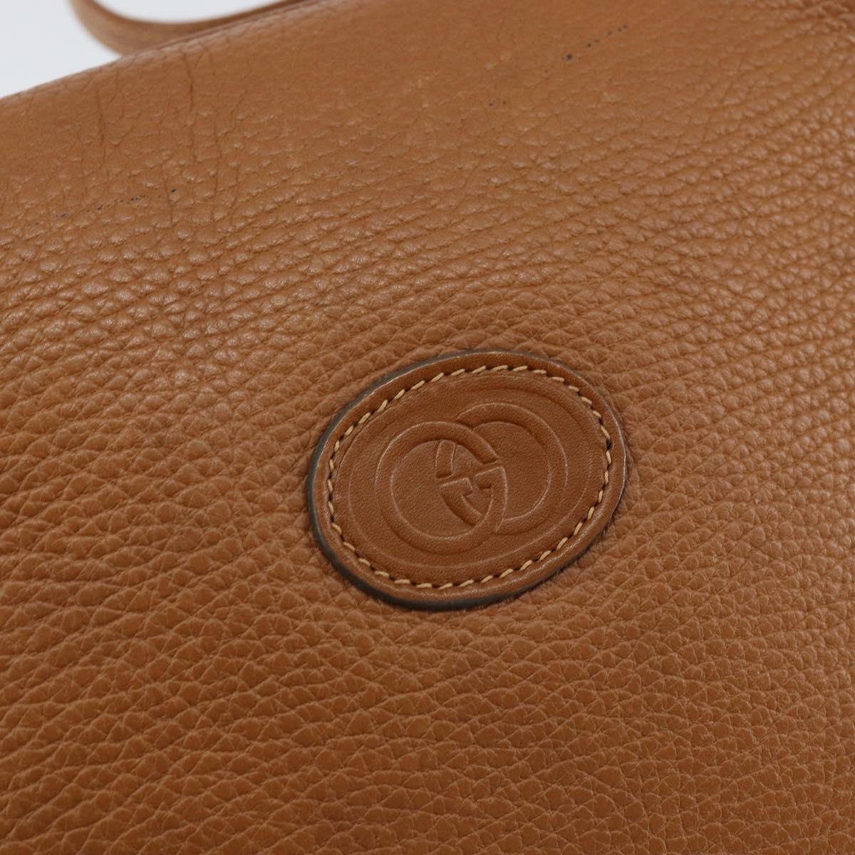 GUCCI Shoulder Bag Leather Brown Gold 007 115 4916 Auth 146929